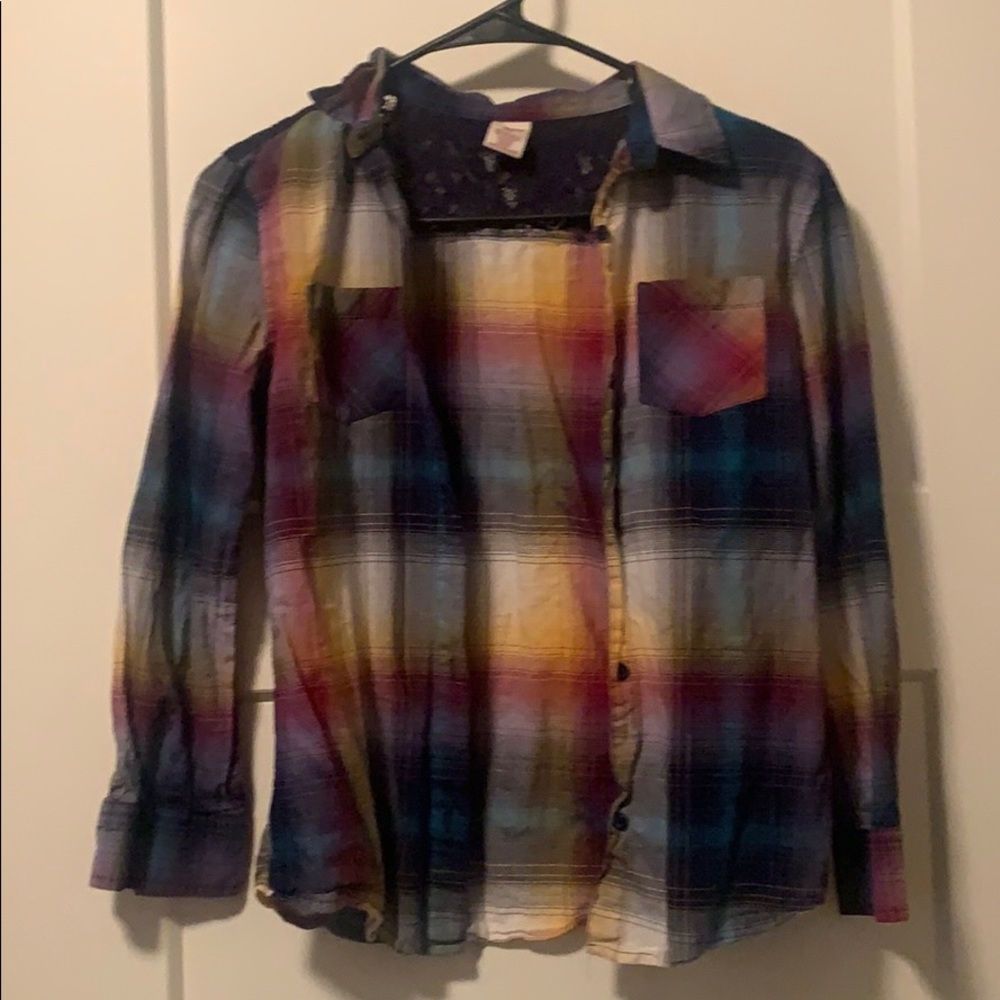 Girls Rainbow Button up